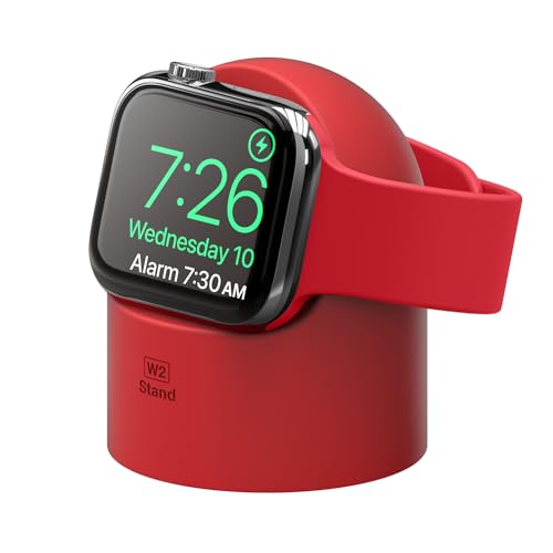 elago W2 Ladestation Ständer Kompatibel mit Apple Watch Serie 9, 8, SE2, 7, 6, SE, 5, 4, 3, 2, 1 Kompatibel mit Apple Watch Ultra 2 & 1(Rot) von elago
