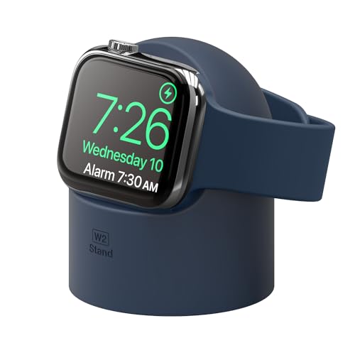 elago W2 Ladestation Ständer Kompatibel mit Apple Watch Serie 9, 8, SE2, 7, 6, SE, 5, 4, 3, 2, 1 Kompatibel mit Apple Watch Ultra 2 & 1 [Ladegerät Nicht enthalten] (blau) von elago