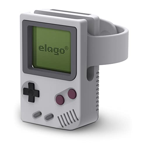 elago W5 Ladestation Ständer Kompatibel mit Apple Watch Serie 10, 9, 8, SE2, 7, 6, SE, 5, 4, 3, 2, 1 (46mm, 45mm, 44mm, 42mm, 41mm, 40mm, 38mm) - Nachtmodus [Patent angemeldet] (Hellgrau) von elago