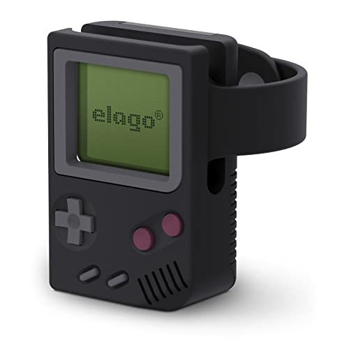 elago W5 Ladestation Ständer Kompatibel mit Apple Watch Serie 9, 8, SE2, 7, 6, SE, 5, 4, 3, 2, 1 (45mm, 44mm, 42mm, 41mm, 40mm, 38mm) - Nachtmodus [Patent angemeldet] (Schwarz) von elago