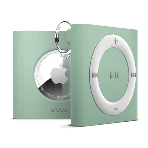 elago W7 Schlüsselanhänger Kompatibel mit Apple AirTags - Fallschutz, Karabiner, klassisches Retro MP3 Player Design (Zum Aufspüren von Hunden, Schlüsseln) Ortungsgerät Nicht Enthalten (Grün) von elago