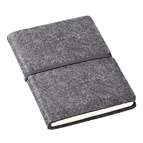 Notizbuch aus Filz DIN-A5 "Filz" 70g/m² weiß Papier kariert Tagebuch Schreibblock Notizblock Noitzheft Business (2) von elasto