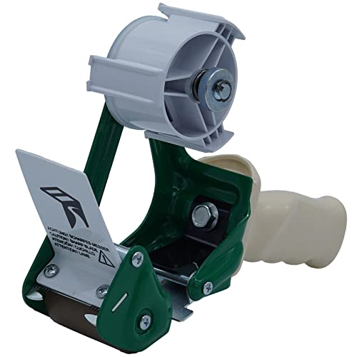 10 Stück - Handabroller - Profi-Ausführung - Version : SE (safe blade) - grün/green - 50 mm - Klebebandabroller Metallrahmen - elb-verpackungen von elb-verpackungen
