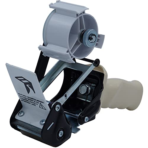 5 Stück - Handabroller - Profi-Ausführung - Version : NR (silent - low noise) - schwarz/black - 50 mm - Klebebandabroller Metallrahmen - elb-verpackungen von elb-verpackungen