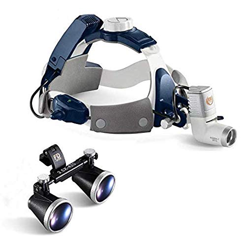 5W Chirurgisch Medizinische Kopflampe einstellbare zahnärztliche Stirnlampe mit hoch Helligkeit Lupe für medizinische Chirurgie Dental LED-Scheinwerfer mitgeliefert 2pcs Batterien (2,5-fach Lupe) von ele ELEOPTION