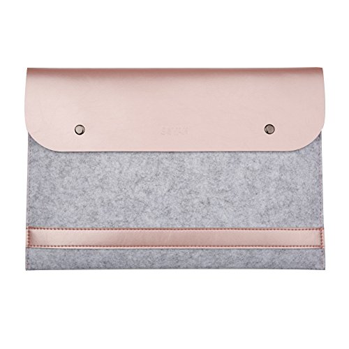 Macbook 12" PU Lederhülle Filz Sleeve Laptop Tasche Case Doppelschicht Hülle für Maus Mouspad iPad mini Air iPhone von ele ELEOPTION