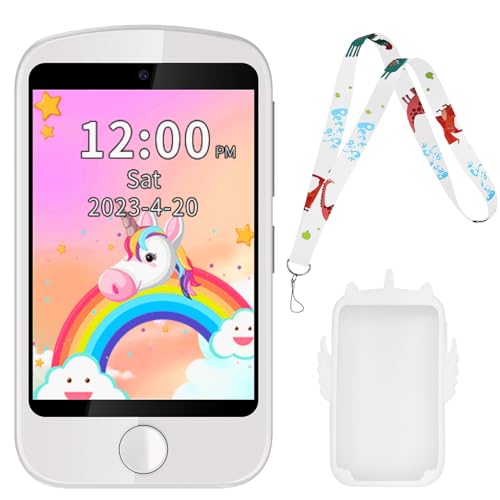 ele ELEOPTION Kinder Handy mit 19 Lernenspiel, 2,8 Zoll Touchscreen Smartphone mit Anfrufen SOS MP3 Kamera Rechner Schrittzähler, Kinderhandy für Junge Mädchen (Weiß) von ele ELEOPTION