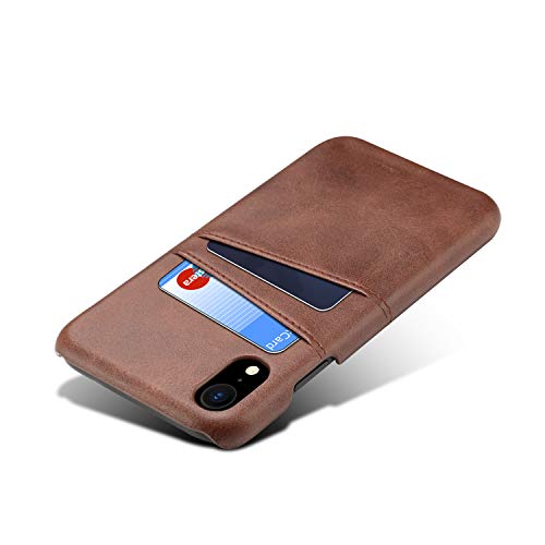 ele ELEOPTION iPhone XR Hülle iPhone XR Case PU Leder Hülle iPhone XR Backcover mit lle iPhone XR Backcover mit Kartenfächer (Braun) von ele ELEOPTION