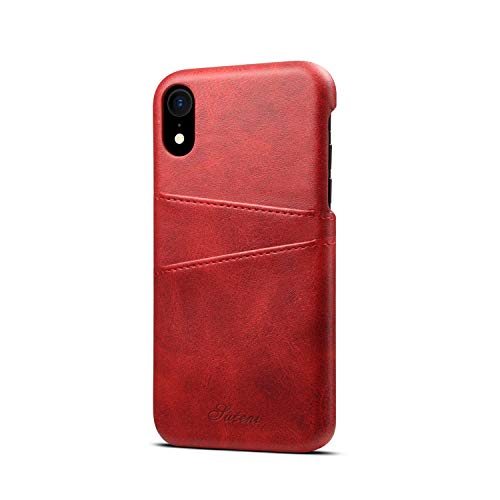 ele ELEOPTION iPhone XR Hülle iPhone XR Case PU Leder Hülle iPhone XR Backcover mit lle iPhone XR Backcover mit Kartenfächer (Rot) von ele ELEOPTION