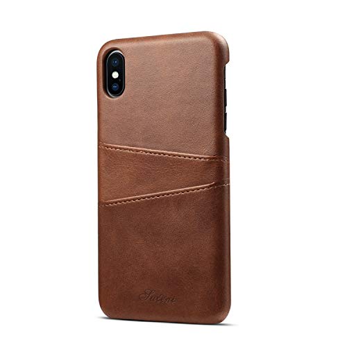 ele ELEOPTION iPhone XS Max Hülle iPhone XS Max Case PU Leder Hülle iPhone XR Backcover mit lle iPhone XS Max Backcover mit Kartenfächer (Braun) von ele ELEOPTION