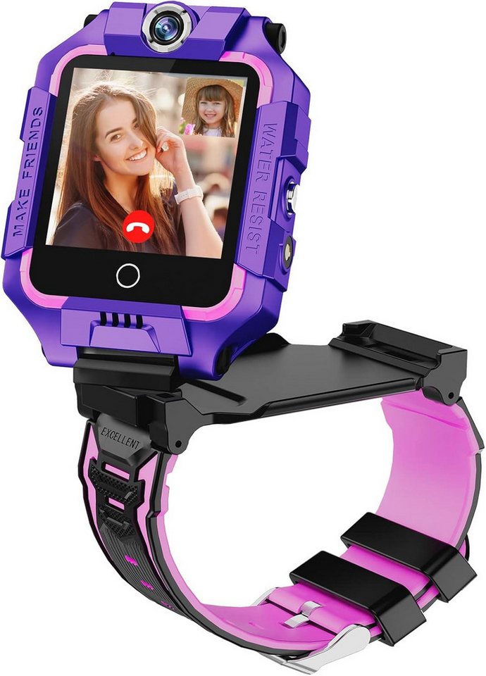 ele eleoption Robuste für Kinder beim Spielen im Wasser Smartwatch (Android, iOS), mit 360° Dual-Kamera WiFi Video Telefonanruf SOS Schrittzähler IP67 von ele eleoption