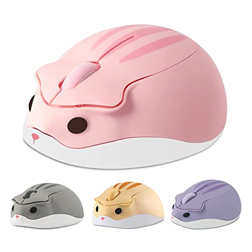 Kabellose Maus, niedliche optische Maus in Hamsterform,1200 DPI Rauschunterdrückung, ultra-tragbare Reisemaus, 2,4 GHz mit USB-Unifying-Empfänger,für PC/Mac/Laptop/Computer Geschenk für Kinder Mädchen von elec Space