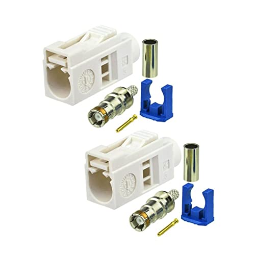 2PCS Fakra Buchse Stecker Autoradio Fakra B Weiß Crimp SteckeR-Für RG316 RG174 Kabel von Elecbee