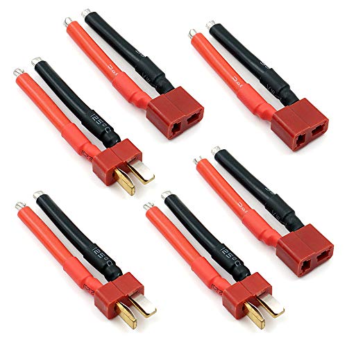 3 Paar T Stecker Stecker Buchse und Stecker Deans mit 12AWG Silikondraht für RC Lipo Batteriekabel Drohne von elechawk