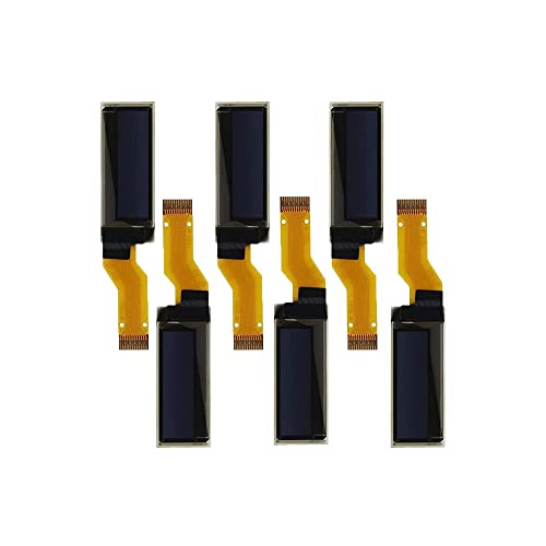 6 x OLED-LCD-Display-Modul, 2,3 cm (0,9 Zoll) 4-Draht-SPI serieller OLED-Bildschirmtreiber, 128 x 32, 3,3 V ~ 4,2 V für Ledger Nano S (12-polig, blau) von elecsung