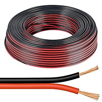 electrosmart 10m Red/Black 2x 1mm 2x 89 Strand Speaker Cable Wire for Home HiFi/Car Audio etc von electrosmart