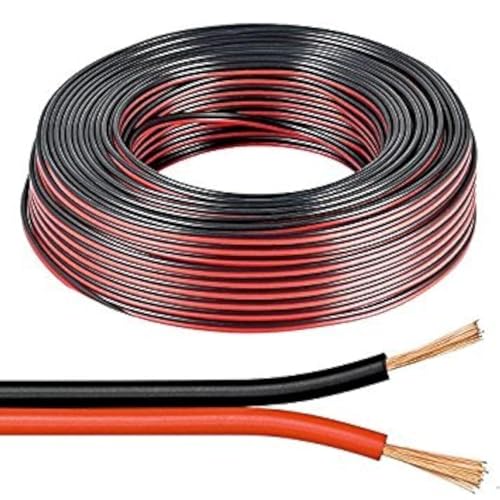 electrosmart 10m Red/Black 2x 1mm 2x 89 Strand Speaker Cable Wire for Home HiFi/Car Audio etc von electrosmart