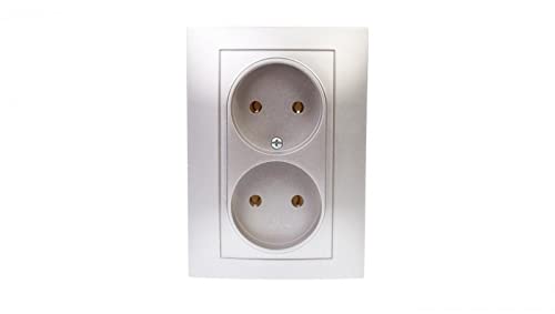 CARLA Doppelsteckdose b/u silber 1741-06 Elektro-plast Aufleger 5901752636651 von elektro-plast nasielsk