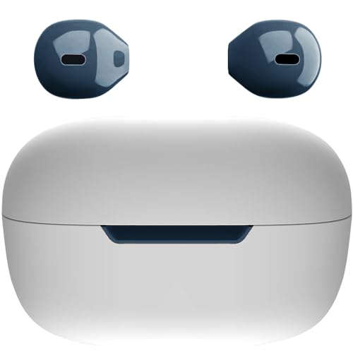 Mini Wireless Bluetooth Ohrhörer Kleine Kopfhörer Semi In-Ear Headset mit Ladetasche Freisprecheinrichtung für iPhone und Android Handys (Dunkelblau) von eleror