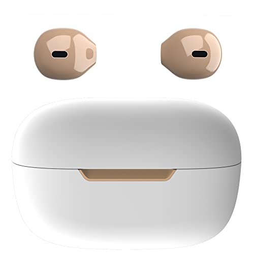 Mini Wireless Bluetooth Ohrhörer Kleine Kopfhörer Semi In-Ear Headset mit Ladetasche Freisprecheinrichtung für iPhone und Android Handys (Elfenbein)… von eleror