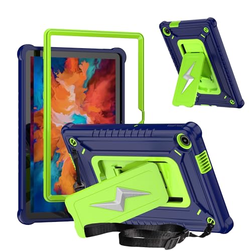 elitegadget Schutzhülle für Lenovo Tab 25,7 cm (10,1 Zoll) 2025 veröffentlicht (TB311FU) – Hybrid-Schutzhülle mit Ständer, Lightning-Design (Marineblau/Grün) von elitegadget