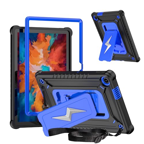 elitegadget Schutzhülle für Lenovo Tab 25,7 cm (10,1 Zoll) 2025 veröffentlicht (TB311FU) – Hybrid-Schutzhülle mit Ständer, Lightning-Design (Schwarz/Blau) von elitegadget