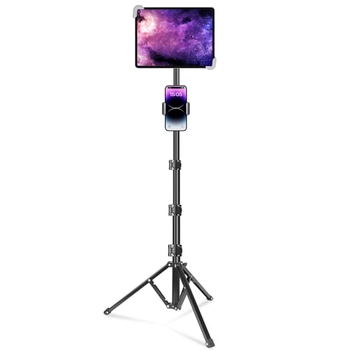elitehood iPad-Stativ, 165 cm höhenverstellbarer iPad-Ständer und iPad-Bodenständer mit 360° drehbarem Boden-Tablet-Stativ für iPad Pro 12,9 11, iPad Air und alle 9,5-14,5 Zoll Tablets von elitehood