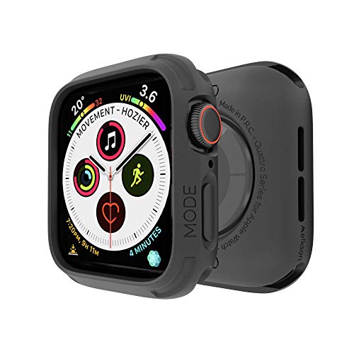 elkson Kompatibel mit Apple Watch Band 41 mm 40 mm Bumper Case, Quattro Rugged Men Bands für Apple Watch SE und iWatch Series 7 6 5 4 Cover, Sport Military Schutzhüllen sturzsicher, schwarz von elkson