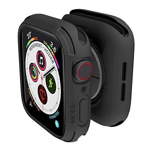 elkson Quattro robuste Herrenarmbänder für Apple Watch SE2 und iWatch Serie 6, 5, 4, Sport-Militär-Schutzhülle, sturzsicher, Schwarz von elkson