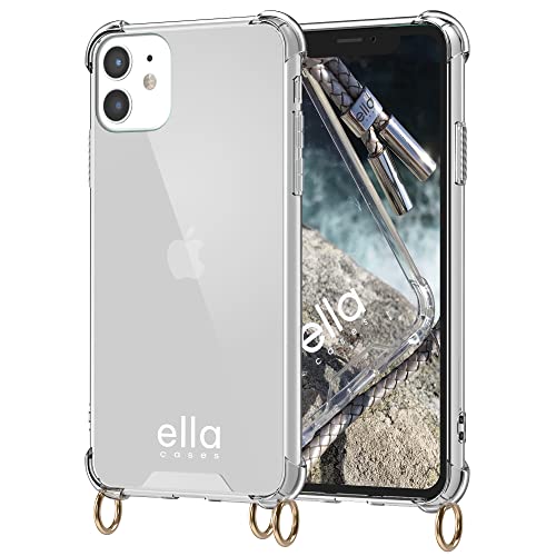 ella cases Handyhülle mit Ösen für iPhone 11 Hülle transparent mit Ringen für Handykette in Gold einzeln ohne Kette modular mit Kordel, Schnur oder Gurt zum Umhängen ella cases Handyhülle mit Ösen für iPhone 11 Hülle transparent mit Ringen für Handykette in Gold einzeln ohne Kette modular mit Kordel, Schnur oder Gurt zum Umhängen von ella cases
