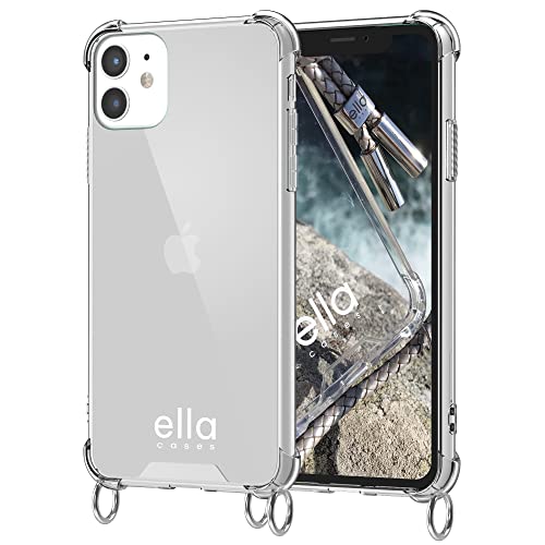 ella cases Handyhülle mit Ösen für iPhone 11 Hülle transparent mit Ringen für Handykette in Silber einzeln ohne Kette modular mit Kordel, Schnur oder Gurt zum Umhängen ella cases Handyhülle mit Ösen für iPhone 11 Hülle transparent mit Ringen für Handykette in Silber einzeln ohne Kette modular mit Kordel, Schnur oder Gurt zum Umhängen von ella cases
