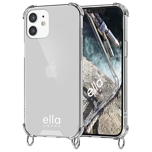 ella cases Handyhülle mit Ösen für iPhone 12/12 Pro Hülle transparent mit Ringen für Handykette in Silber einzeln ohne Kette modular mit Kordel, Schnur oder Gurt zum Umhängen ella cases Handyhülle mit Ösen für iPhone 12/12 Pro Hülle transparent mit Ringen für Handykette in Silber einzeln ohne Kette modular mit Kordel, Schnur oder Gurt zum Umhängen von ella cases