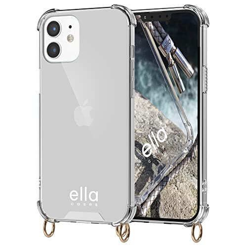 ella cases Handyhülle mit Ösen für iPhone 12 Mini Hülle transparent mit Ringen für Handykette in Gold einzeln ohne Kette modular mit Kordel, Schnur oder Gurt zum Umhängen ella cases Handyhülle mit Ösen für iPhone 12 Mini Hülle transparent mit Ringen für Handykette in Gold einzeln ohne Kette modular mit Kordel, Schnur oder Gurt zum Umhängen von ella cases