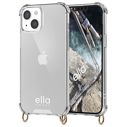 ella cases Handyhülle mit Ösen für iPhone 13 Hülle transparent mit Ringen für Handykette in Gold einzeln ohne Kette modular mit Kordel, Schnur oder Gurt zum Umhängen ella cases Handyhülle mit Ösen für iPhone 13 Hülle transparent mit Ringen für Handykette in Gold einzeln ohne Kette modular mit Kordel, Schnur oder Gurt zum Umhängen von ella cases