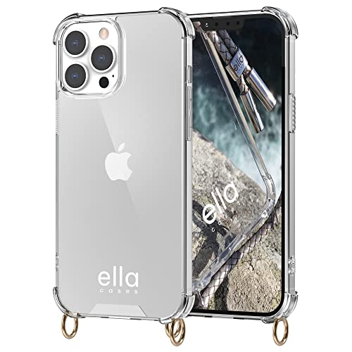 ella cases Handyhülle mit Ösen für iPhone 13 Pro Hülle transparent mit Ringen für Handykette in Gold einzeln ohne Kette modular mit Kordel, Schnur oder Gurt zum Umhängen ella cases Handyhülle mit Ösen für iPhone 13 Pro Hülle transparent mit Ringen für Handykette in Gold einzeln ohne Kette modular mit Kordel, Schnur oder Gurt zum Umhängen von ella cases