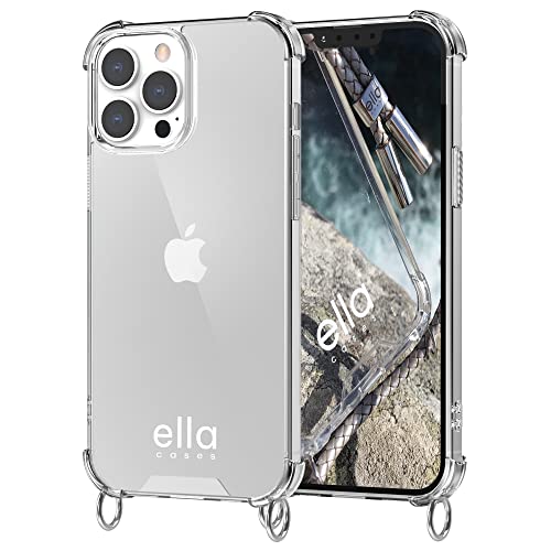 ella cases Handyhülle mit Ösen für iPhone 13 Pro Max Hülle transparent mit Ringen für Handykette in Silber einzeln ohne Kette zum Umhängen modular mit Kordel, Schnur oder Gurt ella cases Handyhülle mit Ösen für iPhone 13 Pro Max Hülle transparent mit Ringen für Handykette in Silber einzeln ohne Kette zum Umhängen modular mit Kordel, Schnur oder Gurt von ella cases