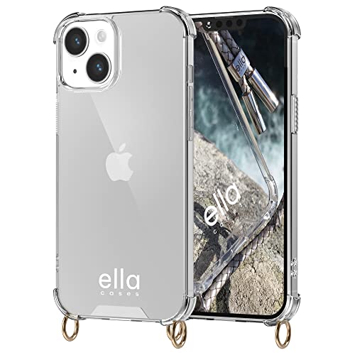 ella cases Handyhülle mit Ösen für iPhone 14 Hülle transparent mit Ringen für Handykette in Gold einzeln ohne Kette zum Umhängen modular mit Kordel, Schnur oder Gurt ella cases Handyhülle mit Ösen für iPhone 14 Hülle transparent mit Ringen für Handykette in Gold einzeln ohne Kette zum Umhängen modular mit Kordel, Schnur oder Gurt von ella cases
