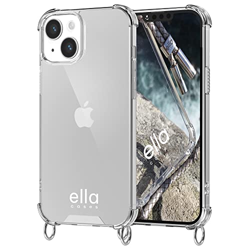 ella cases Handyhülle mit Ösen für iPhone 14 Hülle transparent mit Ringen für Handykette in Silber einzeln ohne Kette zum Umhängen modular mit Kordel, Schnur oder Gurt ella cases Handyhülle mit Ösen für iPhone 14 Hülle transparent mit Ringen für Handykette in Silber einzeln ohne Kette zum Umhängen modular mit Kordel, Schnur oder Gurt von ella cases