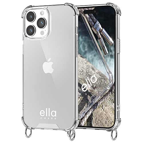 ella cases Handyhülle mit Ösen für iPhone 14 Pro Max Hülle transparent mit Ringen für Handykette in Silber einzeln ohne Kette zum Umhängen modular mit Kordel, Schnur oder Gurt ella cases Handyhülle mit Ösen für iPhone 14 Pro Max Hülle transparent mit Ringen für Handykette in Silber einzeln ohne Kette zum Umhängen modular mit Kordel, Schnur oder Gurt von ella cases
