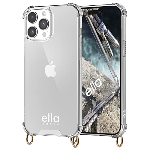 ella cases Handyhülle mit Ösen für iPhone 15 Pro Max Hülle transparent mit Ringen für Handykette in Gold einzeln ohne Kette zum Umhängen modular mit Kordel, Schnur oder Gurt ella cases Handyhülle mit Ösen für iPhone 15 Pro Max Hülle transparent mit Ringen für Handykette in Gold einzeln ohne Kette zum Umhängen modular mit Kordel, Schnur oder Gurt von ella cases