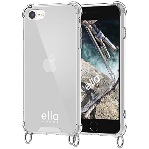 ella cases Handyhülle mit Ösen für iPhone 7/8 / SE Hülle transparent mit Ringen für Handykette in Silber einzeln ohne Kette modular mit Kordel, Schnur oder Gurt zum Umhängen ella cases Handyhülle mit Ösen für iPhone 7/8 / SE Hülle transparent mit Ringen für Handykette in Silber einzeln ohne Kette modular mit Kordel, Schnur oder Gurt zum Umhängen von ella cases
