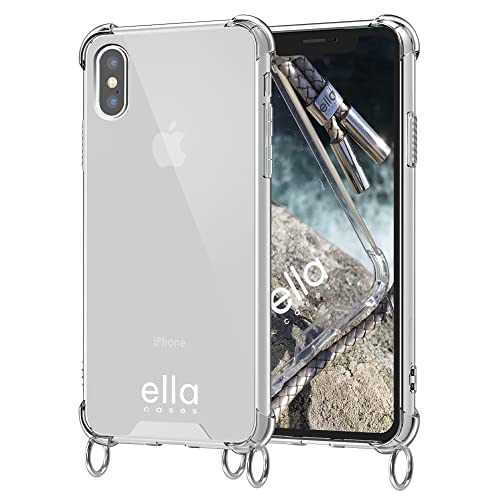 ella cases Handyhülle mit Ösen für iPhone X/XS Hülle transparent mit Ringen für Handykette in Silber einzeln ohne Kette modular mit Kordel, Schnur oder Gurt zum Umhängen ella cases Handyhülle mit Ösen für iPhone X/XS Hülle transparent mit Ringen für Handykette in Silber einzeln ohne Kette modular mit Kordel, Schnur oder Gurt zum Umhängen von ella cases