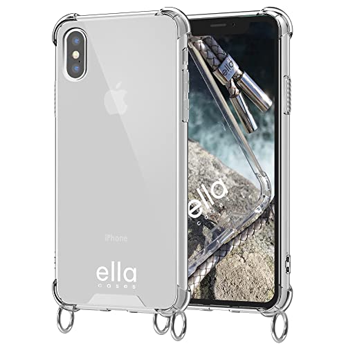 ella cases Handyhülle mit Ösen für iPhone XS Max Hülle transparent mit Ringen für Handykette in Silber einzeln ohne Kette modular mit Kordel, Schnur oder Gurt zum Umhängen ella cases Handyhülle mit Ösen für iPhone XS Max Hülle transparent mit Ringen für Handykette in Silber einzeln ohne Kette modular mit Kordel, Schnur oder Gurt zum Umhängen von ella cases