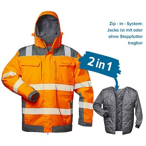 elysee® unisex Warnjacke Winter NIKLAS orange, grau Größe 2XL von elysee®