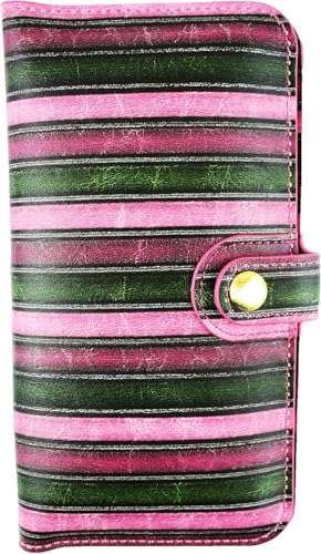 Emartbuy® Rosa Jahrgang Streifen PU Leder Mappen Kasten Abdeckungs Hülsen Halter ( Größe 3XL ) Mit Magnetischem Knopfverschluss Geeignet Für Fly Cirrus 8 von emartbuy