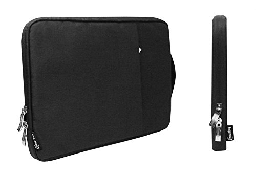 emartbuy Universal 11.6-13.3 Zoll Kohle Schwarz Tasche Stoff Tragetasche Deckel mit Einziehbarer Griff und Reißverschlusstasche Geeignet für Ausgewählte Laptops Ultrabooks Aufgeführt Unten von emartbuy
