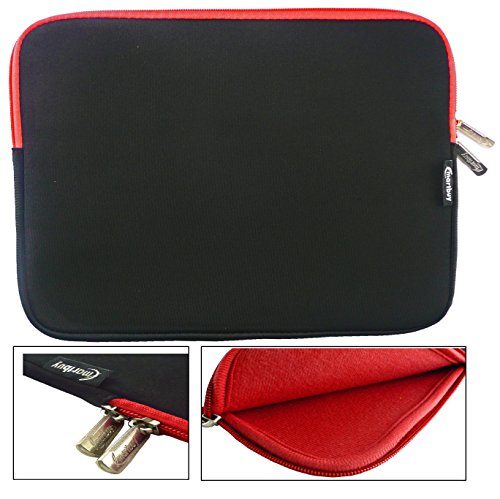 emartbuy® Schwarz/Rot Wasserdicht Neopren weicher Reißverschluss Kasten Hülsen Abdeckungs Mit Rot Interieur und Zip geeignet für Microsoft Surface Pro 4 Tablet 12.3 Zoll (11.6-12.5 Zoll Tablet) von emartbuy