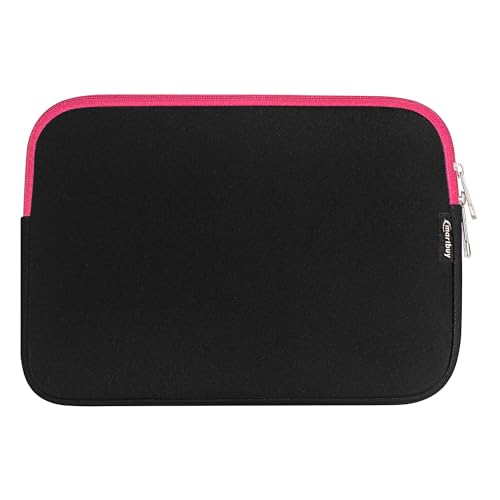emartbuy Schwarz/Rosa Neopren Reißverschluss Hülsen Abdeckung kompatibel mit Microsoft Surface Pro 7 2019, Surface Pro X 2019, Surface Pro 6 2018, Surface Pro 2017, Surface Pro 4 & 5 12.3 Zoll von emartbuy