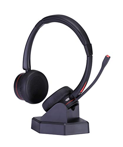 emissimo Bluetooth Headset BTH20, Bluetooth Headset Ladestation, PC Headset Mikrofon (Bluetooth) von emissimo