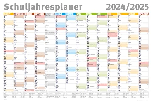 Schuljahresplaner 2024/2025 Wandplaner Kalender Poster Druck - Grösse 91,5x61 cm gerollt von empireposter